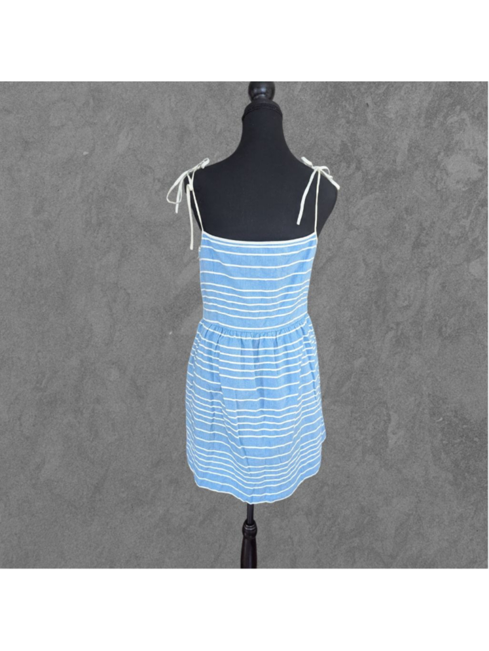 GAP | Blue & White Stripe Tie Strap Cotton Dress Size 6 - Picture 4 of 9